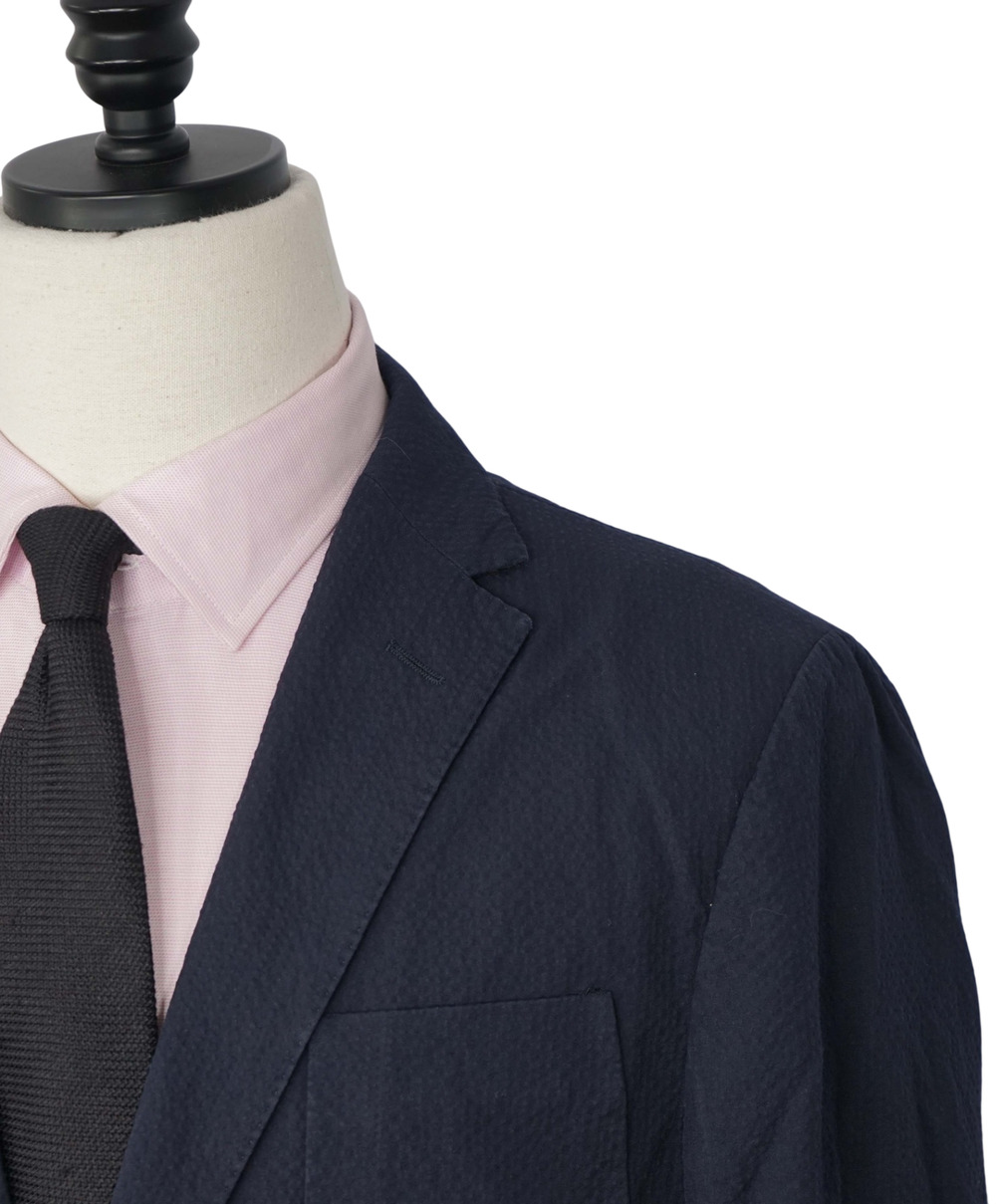 Z ZEGNA - Navy Blue Seersucker Sport Jacket - 42R (Fits 40R)
